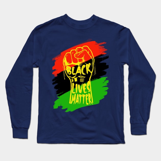 Black lives matter Juneteenth celebration fist Long Sleeve T-Shirt by Adaba